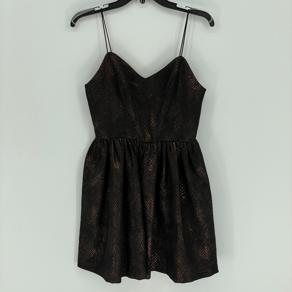 LOVE...ADY Black Metallic Bronze Dress